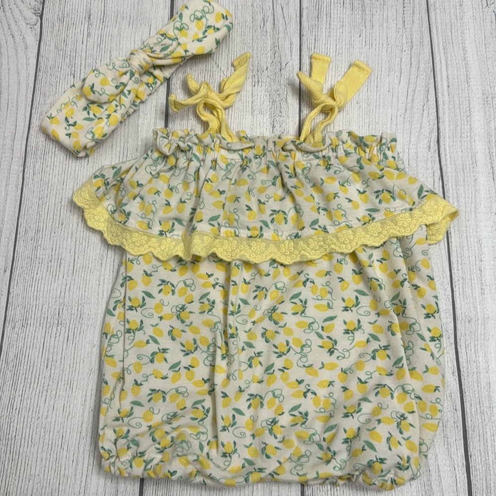 Jessica Simpson Baby Girls Lemon Print Romper